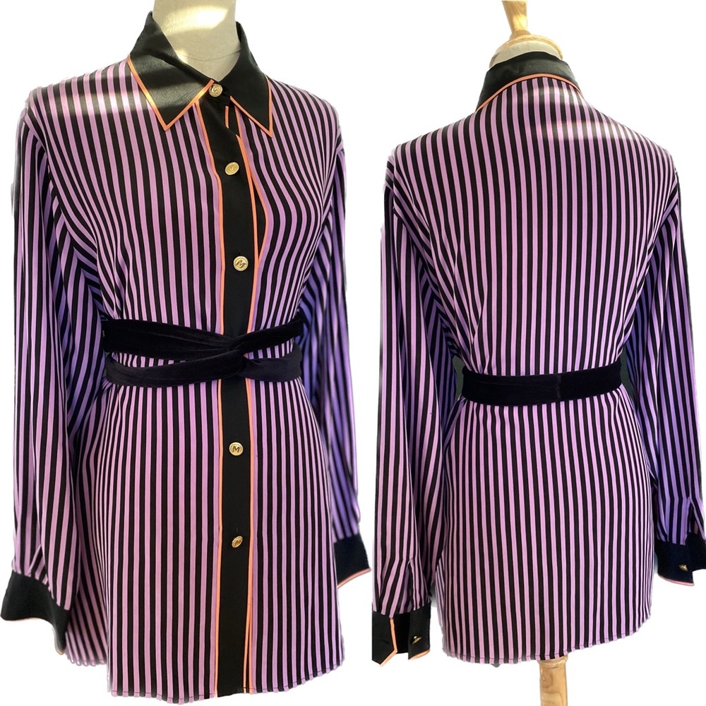 VTG BOB MACKIE Wearable Art Oversized Silk Shirt